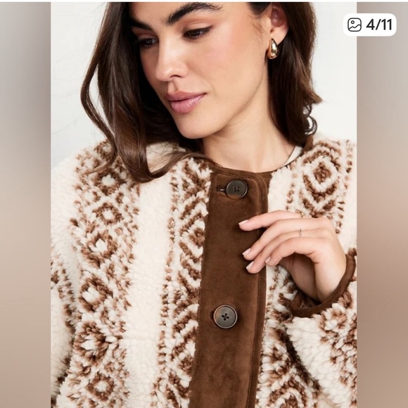 Colorado Sherpa jacket! Cream and chocolate ! This jacket is gorgeous ! L - Picture 2 of 8
